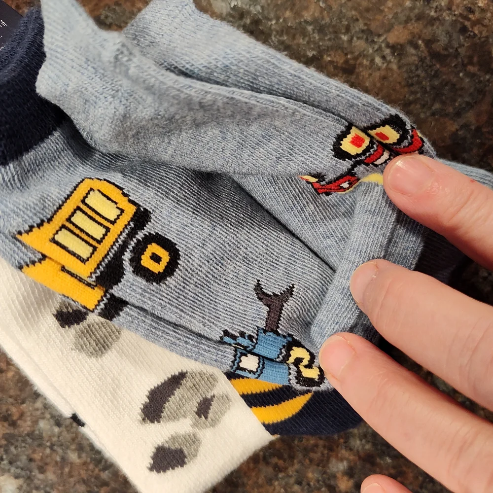 NWT Socks-Stride Rite Kids Construction Socks, Dump Trucks, Diggers, Bulldozers
